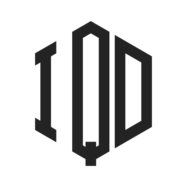 Diseño del logotipo de IQD Letra inicial Logotipo del monograma de IQD con forma de hexágono