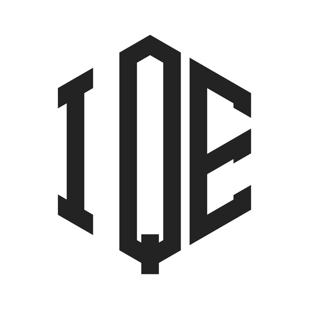 Diseño del logotipo IQE Letra inicial IQE Monograma Logotipo con forma de hexágono