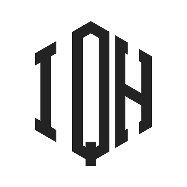 Diseño del logotipo IQH Letra inicial IQH Monograma Logotipo con forma de hexágono