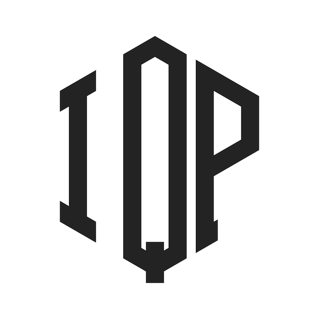 Diseño del logotipo IQP Letra inicial Logotipo del monograma IQP con forma de hexágono