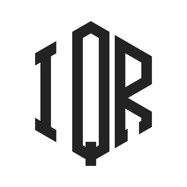 Diseño del logotipo de IQR Letra inicial Logotipo del monograma de IQR con forma de hexágono