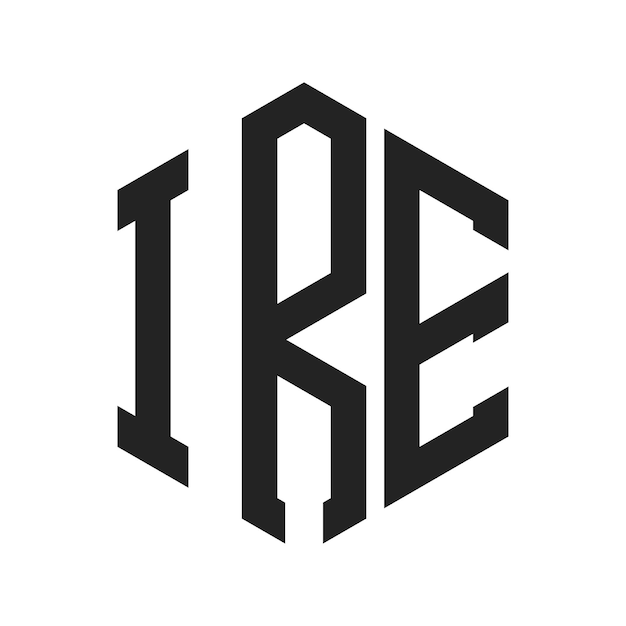 Diseño del logotipo IRE Letra inicial IRE Monograma Logotipo con forma de hexágono
