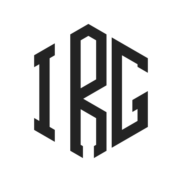 Diseño del logotipo de IRG Letra inicial Logotipo del monograma de IRG con forma de hexágono