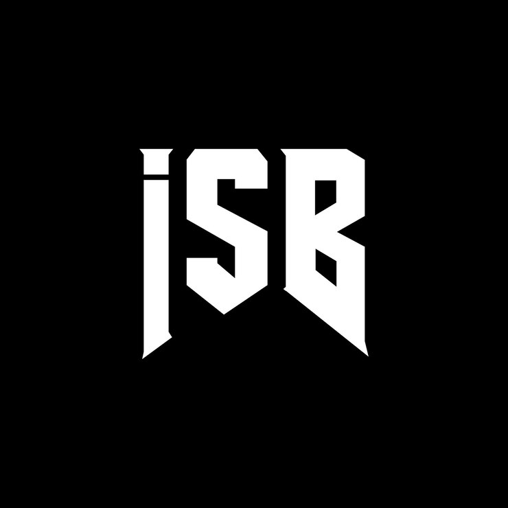Vector diseño de logotipo de isb para una empresa de tecnología diseño del logotipo isb combinación de colores blanco y negro diseño del icono isb