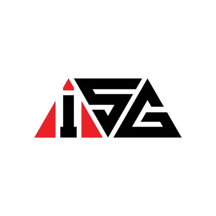 Vector diseño de logotipo de isg triángulo con forma de triángulo diseño de logotipo triángulo de isg monograma plantilla de logotipo vectorial triángulo isg con color rojo logotipo triangular isg sencillo elegante y lujoso logotipo isg
