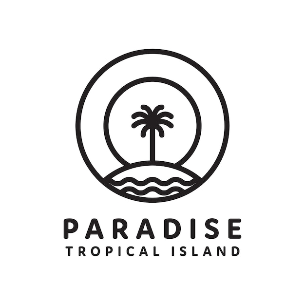 Vector diseño de logotipo de isla paraíso