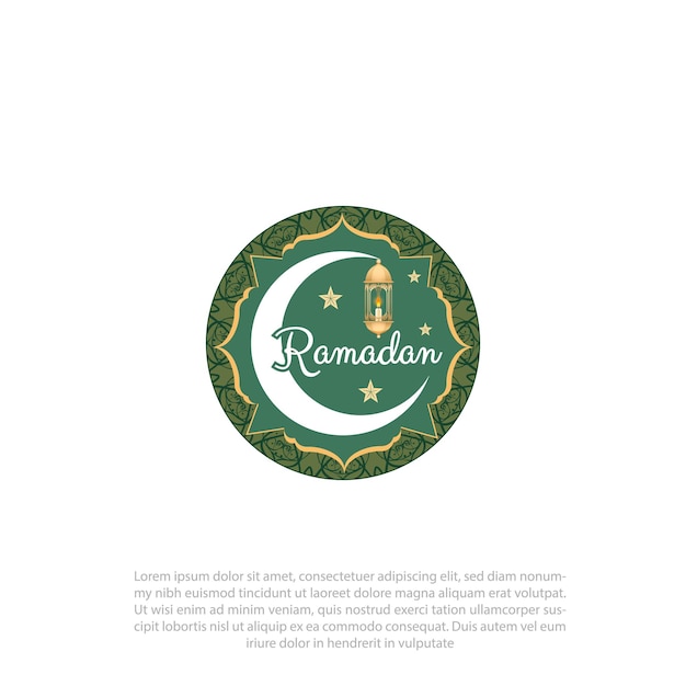 Diseño de logotipo islámico árabe Diseño de Ramadan Kareem Diseño de icona de mezquita Luna creciente Diseño vectorial