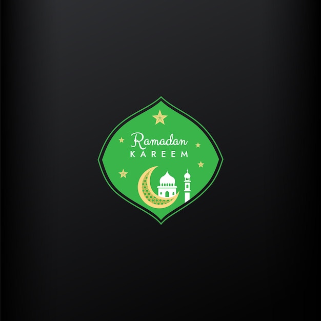 Diseño de logotipo islámico árabe Diseño de Ramadan Kareem Diseño de icona de mezquita Luna creciente Diseño vectorial