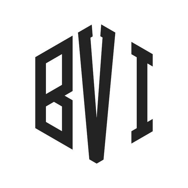 Diseño del logotipo de las Islas Vírgenes Británicas Letra inicial Logotipo del monograma de las islas vírgenes británicas con forma de hexágono