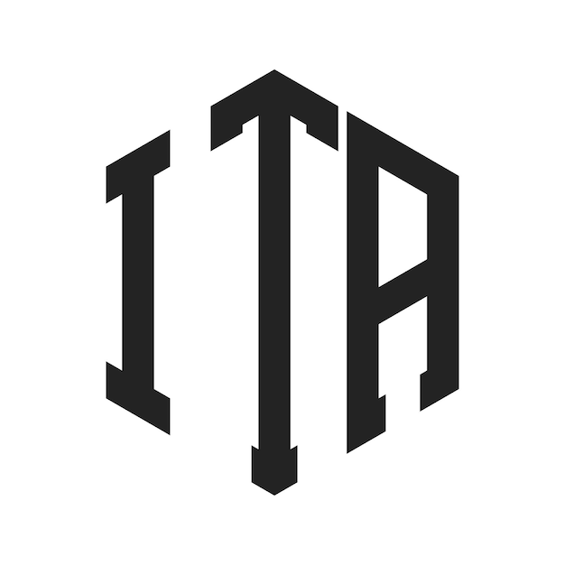 Diseño del logotipo ITA Letra inicial ITA Monograma Logotipo con forma de hexágono