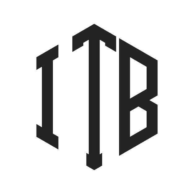 Diseño del logotipo de ITB Letra inicial Monograma de ITB Logotipo con forma de hexágono