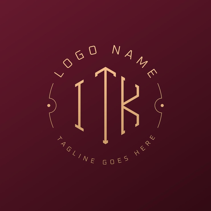 Vector diseño de logotipo de itk de lujo letra elegante monograma de itk logotipo minimalista poligono plantilla de diseño de logotipo itk