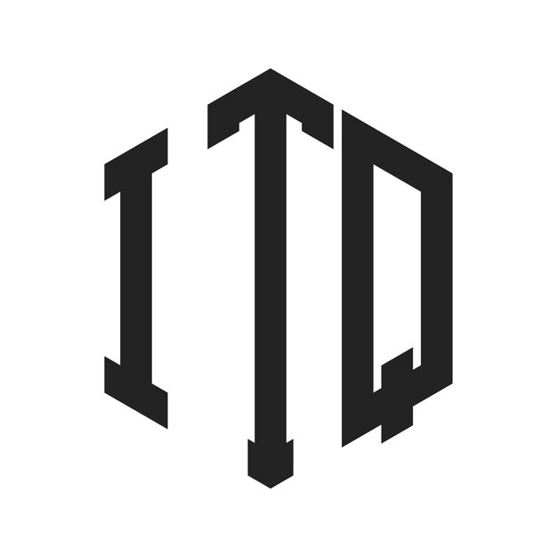 Diseño del logotipo de ITQ Letra inicial Monograma de ITQ Logotipo con forma de hexágono