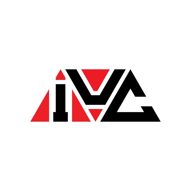 Vector diseño del logotipo de la iuc con letras triangulares en forma de triángulo diseño del diseño del logotipo triangular con monograma iuc triángulo vectorial plantilla del logotipo con color rojo iuc logotipo triangular simple elegante y lujoso logotipo iuc