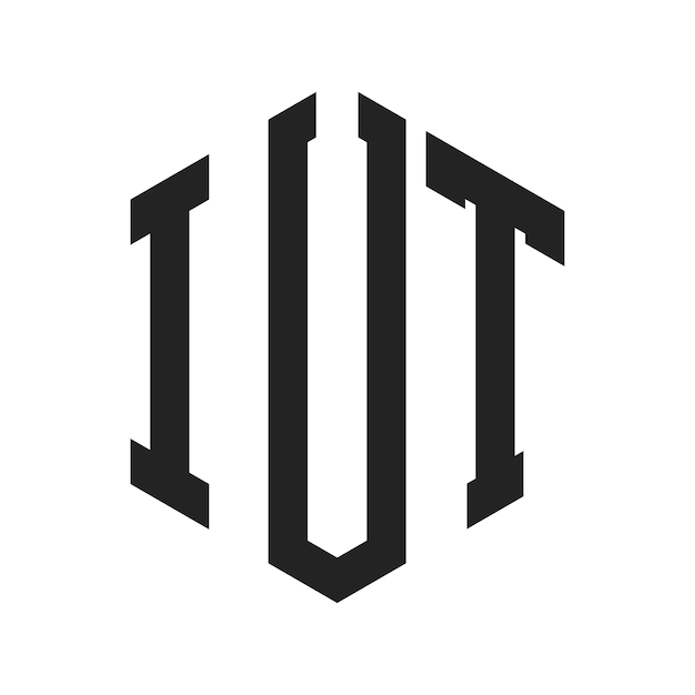 Diseño del logotipo IUT Letra inicial IUT Monograma Logotipo con forma de hexágono
