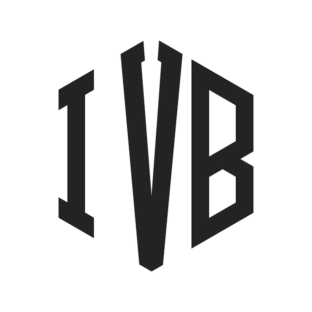 Diseño del logotipo IVB Letra inicial IVB Monograma Logotipo con forma de hexágono