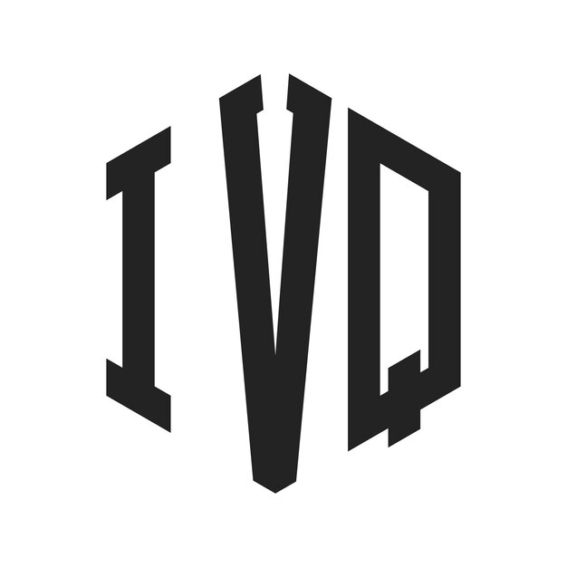 Diseño del logotipo IVQ Letra inicial IVQ Monograma Logotipo con forma de hexágono
