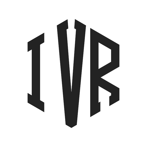 Diseño del logotipo IVR Letra inicial IVR Monograma Logotipo con forma de hexágono