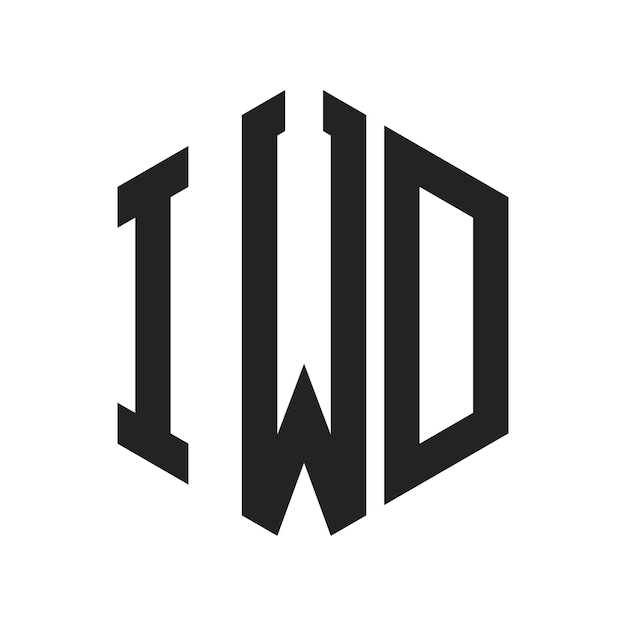 Diseño del logotipo IWD Letra inicial IWD Monograma Logotipo con forma de hexágono