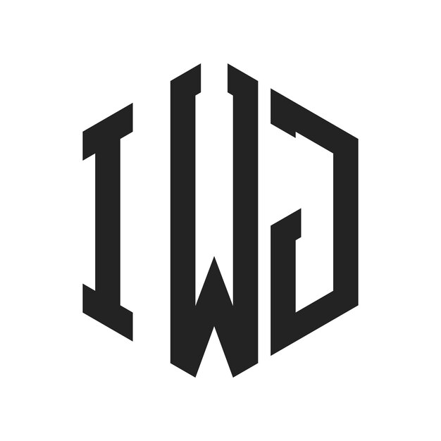 Diseño del logotipo IWJ Letra inicial IWJ Monograma Logotipo con forma de hexágono