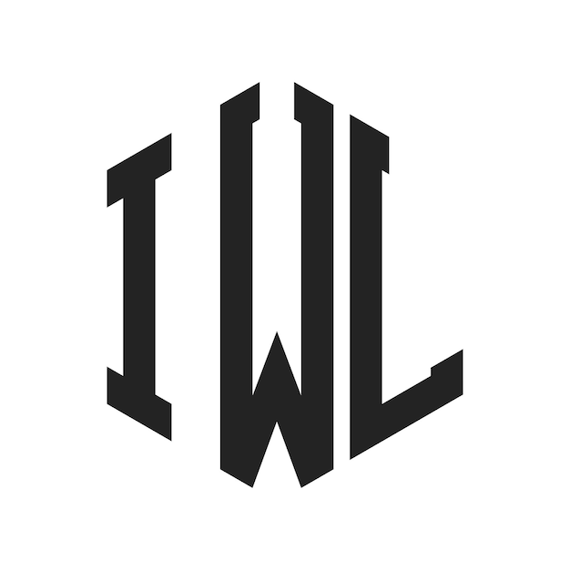Diseño del logotipo IWL Letra inicial Logotipo del monograma IWL con forma de hexágono