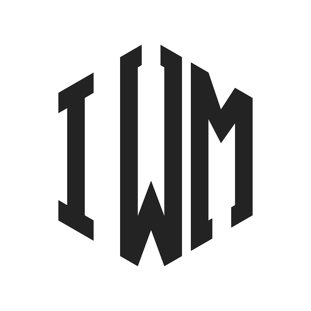Diseño del logotipo IWM Letra inicial IWM Monograma Logotipo con forma de hexágono
