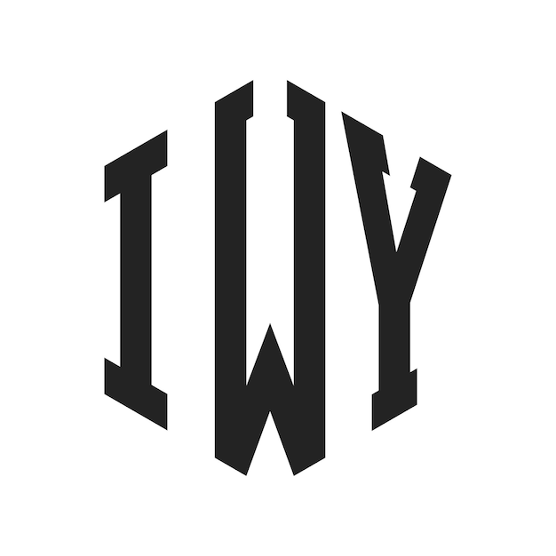 Diseño del logotipo IWY Letra inicial IWY Monograma Logotipo con forma de hexágono