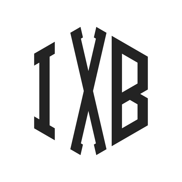 Diseño del logotipo IXB Letra inicial IXB Monograma Logotipo con forma de hexágono