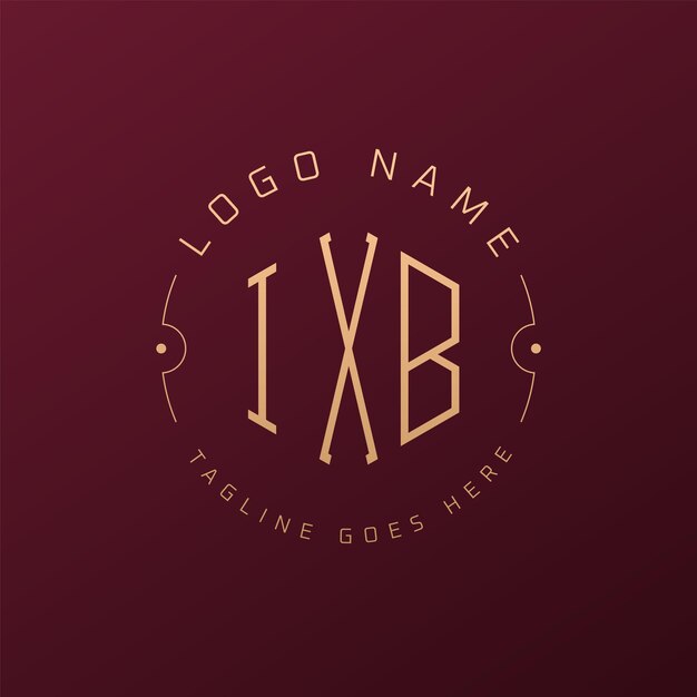 Diseño de logotipo IXB de lujo Letra elegante IXB Monograma Logotipo minimalista Poligono IXB Templata de diseño de logotipo