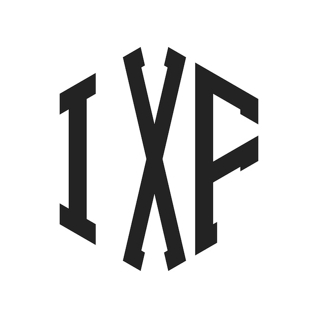 Diseño del logotipo IXF Letra inicial IXF Monograma Logotipo con forma de hexágono
