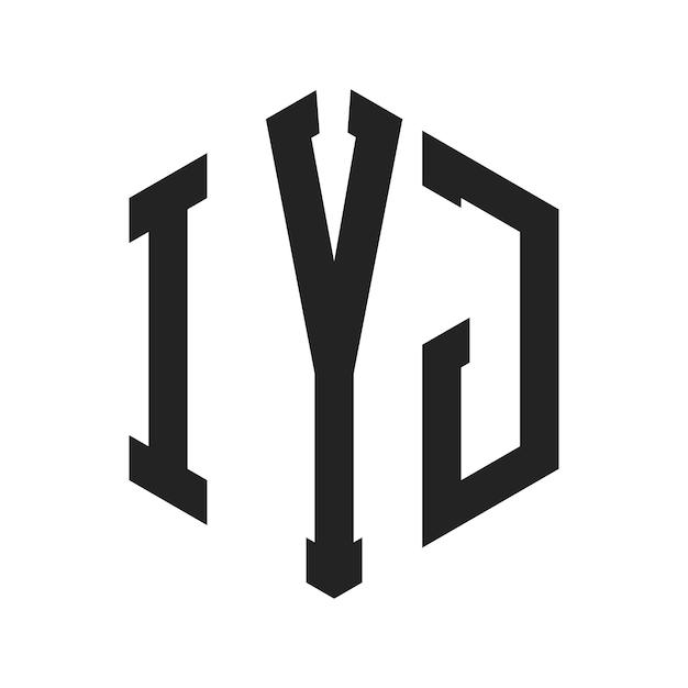 Diseño del logotipo de IYJ Letra inicial IYJ Monograma Logotipo con forma de hexágono