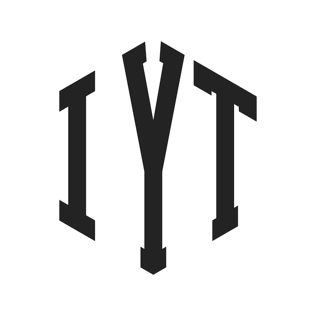 Diseño del logotipo IYT Letra inicial Logotipo del monograma IYT con forma de hexágono