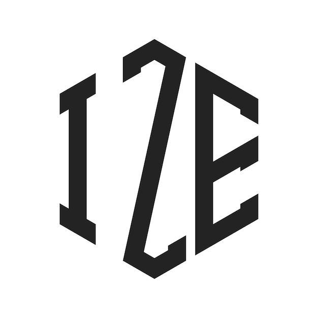 Diseño del logotipo IZE Letra inicial IZE Monograma Logotipo con forma de hexágono