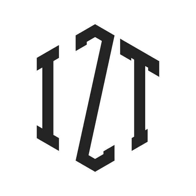 Diseño del logotipo IZT Letra inicial IZT Monograma Logotipo con forma de hexágono