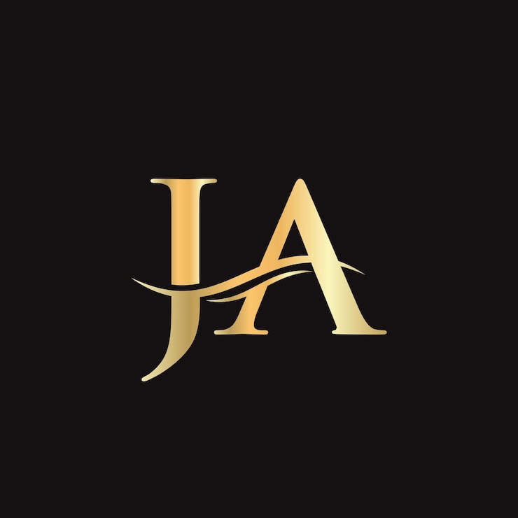 Vector diseño de logotipo ja moderno para identidad empresarial y empresarial carta ja creativa con concepto de lujo