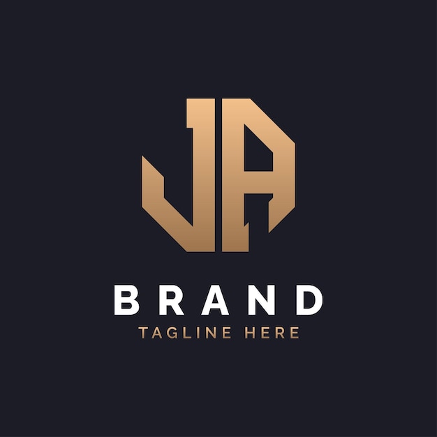 Diseño de logotipo JA Moderno Minimal Elegante y lujoso JA Logotipo Alfabeto Letra JA Diseño de Logotipo para la identidad empresarial corporativa de la marca