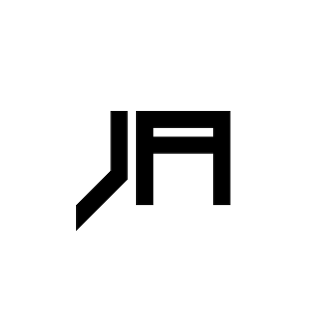 El diseño del logotipo JA monograma letra nombre de texto símbolo monocromático logotipo carácter alfabético logotipo simple