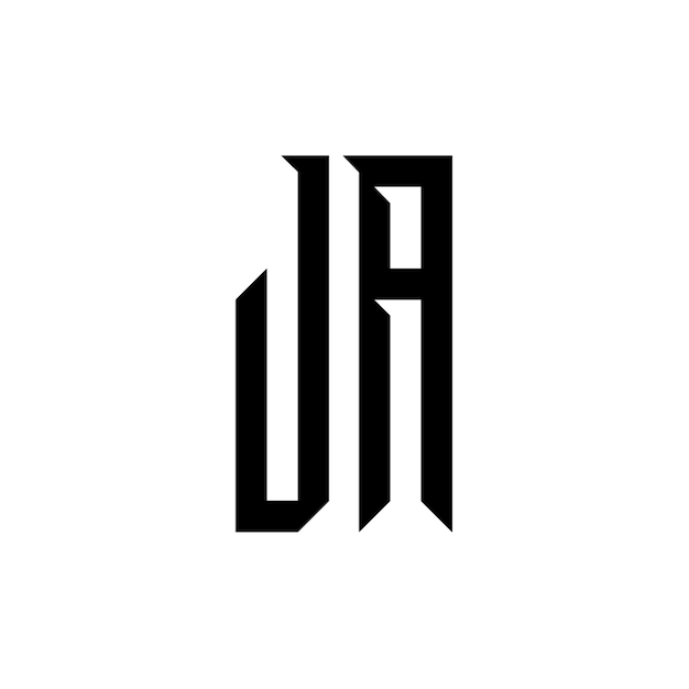 El diseño del logotipo JA monograma letra nombre de texto símbolo monocromático logotipo carácter alfabético logotipo simple