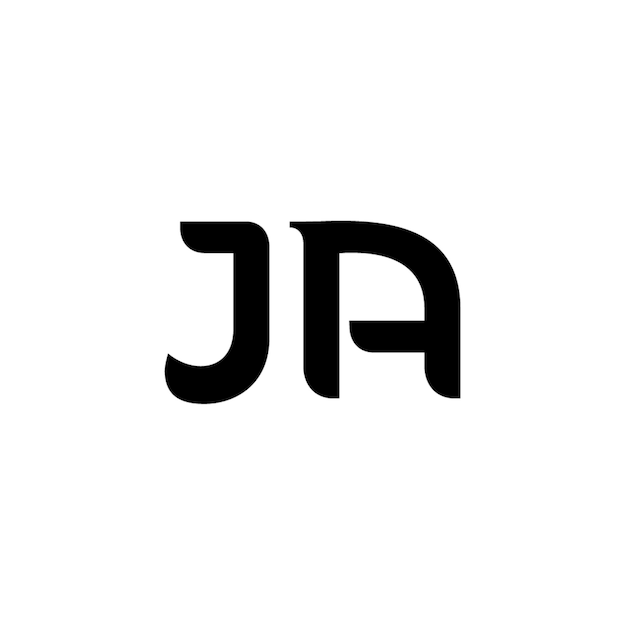 El diseño del logotipo JA monograma letra nombre de texto símbolo monocromático logotipo carácter alfabético logotipo simple