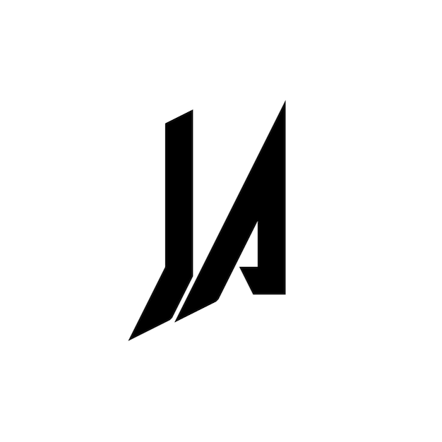 El diseño del logotipo JA monograma letra nombre de texto símbolo monocromático logotipo carácter alfabético logotipo simple