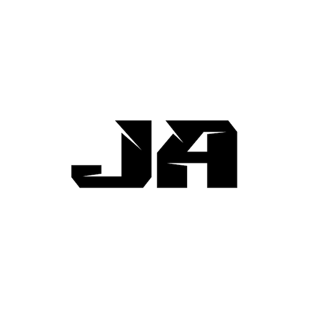 El diseño del logotipo JA monograma letra nombre de texto símbolo monocromático logotipo carácter alfabético logotipo simple