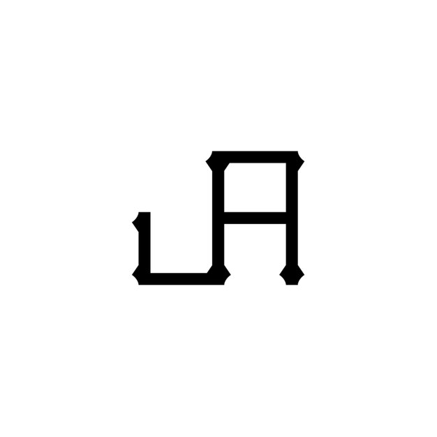 El diseño del logotipo JA monograma letra nombre de texto símbolo monocromático logotipo carácter alfabético logotipo simple