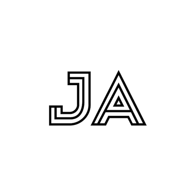 El diseño del logotipo JA monograma letra nombre de texto símbolo monocromático logotipo carácter alfabético logotipo simple