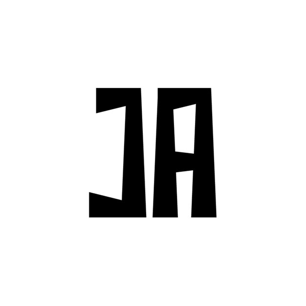 El diseño del logotipo JA monograma letra nombre de texto símbolo monocromático logotipo carácter alfabético logotipo simple