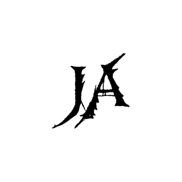 El diseño del logotipo JA monograma letra nombre de texto símbolo monocromático logotipo carácter alfabético logotipo simple