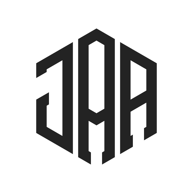 Diseño del logotipo JAA Letra inicial JAA Monograma Logotipo con forma de hexágono