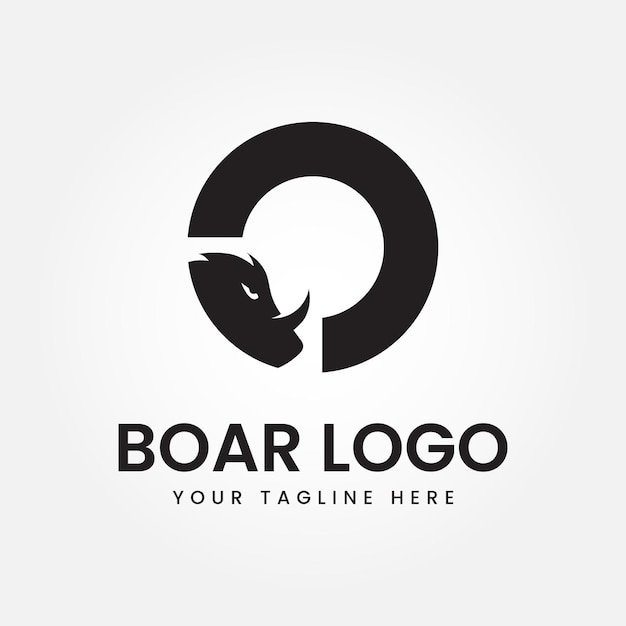 Diseño del logotipo del jabalí para la marca y el negocio de la empresa
