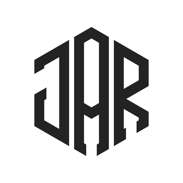 Diseño del logotipo JAR Letra inicial JAR Monograma Logotipo con forma de hexágono