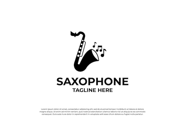 Diseño de logotipo de jazz retro con logotipo de saxofón