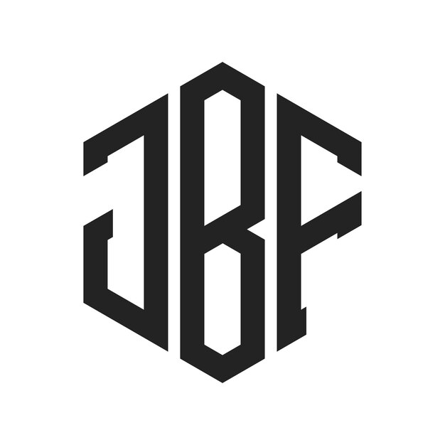 Diseño del logotipo de JBF Letra inicial JBF Monograma Logotipo con forma de hexágono